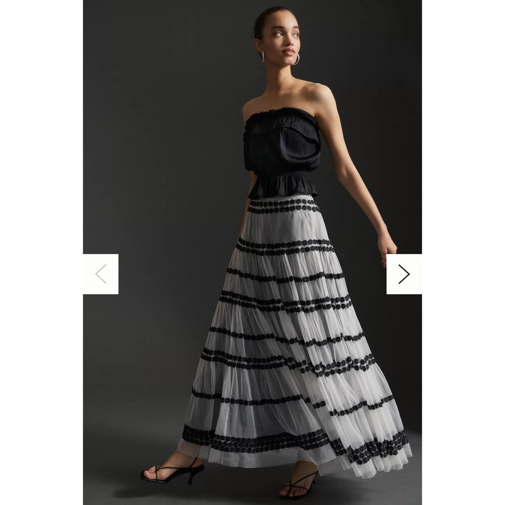 Anthro Geisha Designs Tulle Maxi Skirt Size 4 XS/S